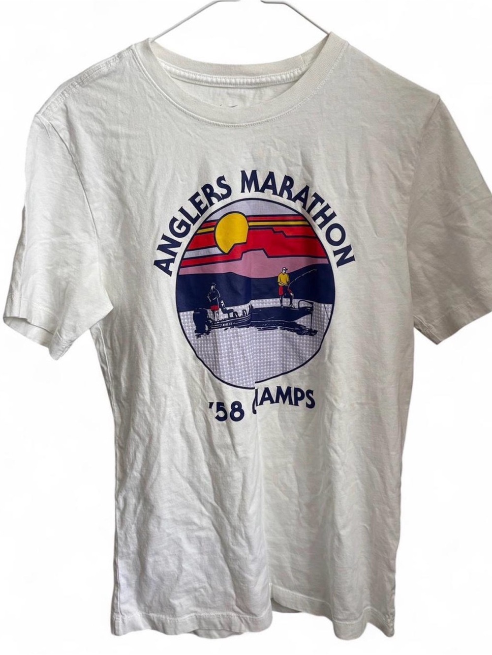 Nike White Anglers Marathon '58 Champs Graphic Tee